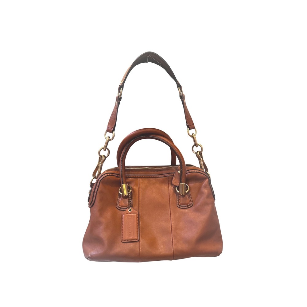 Coach Kristin 2010 Tan Leather 2 Way Double Zip Bag Gold Tone Hardware 
Preloved - Picture 2 of 15